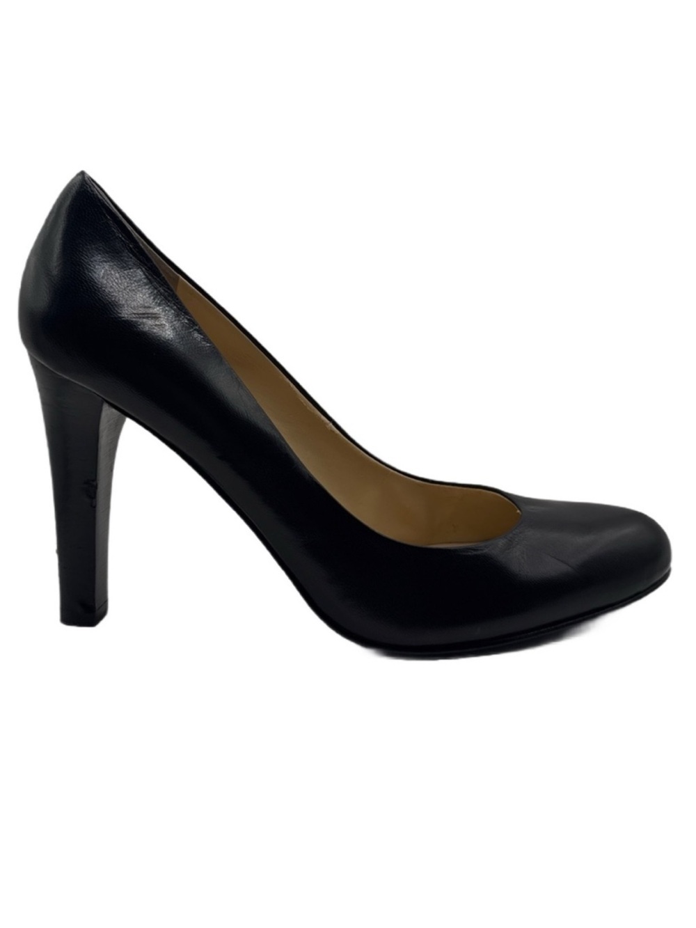 Lauren Ralph Lauren Black Leather Round Toe 4" Pumps Size 8.5M
